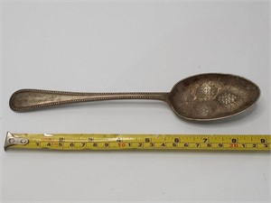 Large Antique Ornate Serving Spoon w/ Maker's