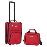 Rockland Rio 2pc Carry On Luggage Set - Red
