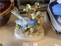 Porcelain Blue Bird Figurine