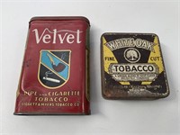 2 tobacco tins inc. White Oak & Velvet