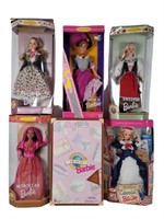 6 Intl Barbie Dolls