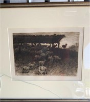 Twilight Sheep Print