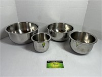 4 Steel Mixing Bowls
