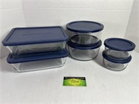Anchor Hocking and Pyrex Glass Food Storage Bowls