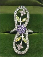 Multi Gemstone Floral Ring Sz 6