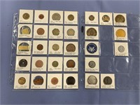 assorted coins and tokens with a collection of min