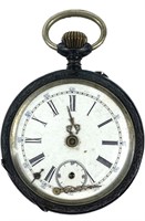 French open face pocket watch in .800 silver case