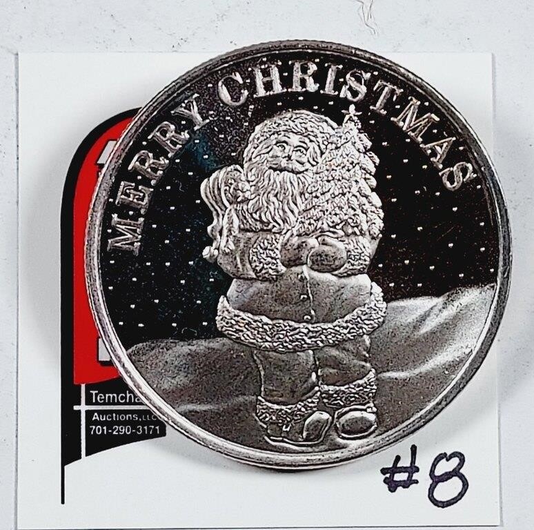 2008 Merry Christmas One troy ounce .999 silver rd