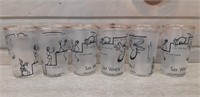 6 Midcentury Barware glasses