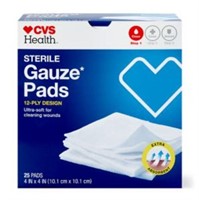 (2) 25-Pk 4" x 4" CVS Health Sterile Gauze Pads