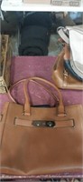 Brown leather Coach purse