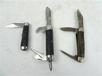 Lot of 3 Folding Pocket Knife Multitools (As Is)