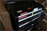 rolling metal 4-drawer tool box (damaged/key)