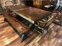 Gorgeous table w/ 2 benches & 2 chairs.....