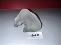 FROSTED SWEDISH GLASS BEAR