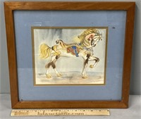 Carousel Horse Watercolor Painting