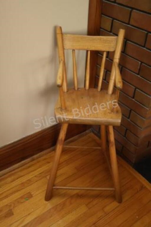 Antique Farm House Early Child's High Chair