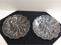 2pc Indiana Pebble Leaf Divided Relish Plates