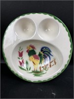 Vintage Cardinal China Rooster Bowl w/Egg Cups