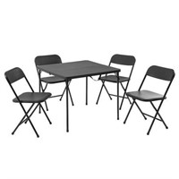 Mainstays 5pc Card Table & 4 Chairs  Black