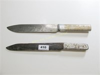 2 hand made knives, aluminum handles