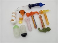 Assorted Large Glass Handpipes Pipes Spoons