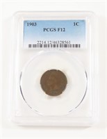 PCGS GRADED - 1903 INDIAN CENT F12