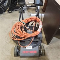 Electric lawn mower in working order