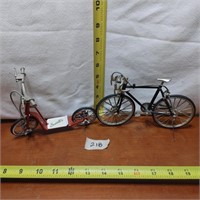 MINIATURE SCOOTER & BICYCLE DIE CAST