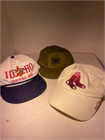 red sox, idaho certified, & vintage military hats