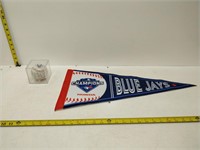 blue jays autographed baseball with pennant