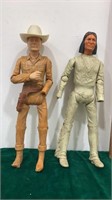 Vintage Johnny West & Geronimo 12” tall figures-