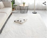 $30 Ultra soft white fluffy area rug approx. 4x5