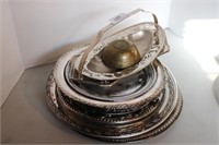 Silverplated serving trays