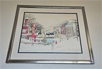 VINTAGE FRAMED 1980 WINTER OLYMPICS LITHOGRAPH 49