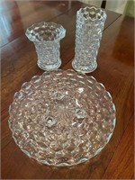 3 pc Americana Fostoria Cubist Glass Lot