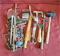 Buck Knife, Rubber Hammer, Assorted Hardware