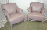 Pair Of Pleather Chairs Light Purple/ Lavender