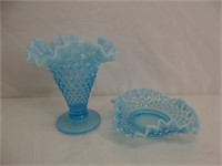 Lot (2) Hobnail Glassware Items