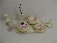 Lot (8) Hand Painted China Dresser / Vanity Set