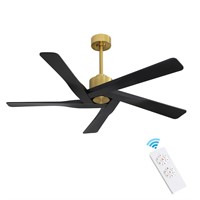 WINGBO 64" ABS DC Ceiling Fan No Light, 5 Blade AB