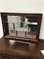 Beautiful vintage shadow box shelf with mirrored