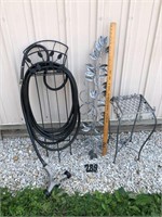Garden hose, Silver flower table & Wall flower