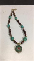 Signed Turquoise Necklace M16B