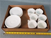 White Wedgwood Cups & Saucers