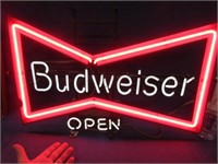 vintage "budweiser open" neon sign - circa 1970's