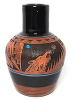 Dwayne Blackhorse Navajo Pottery Vase
