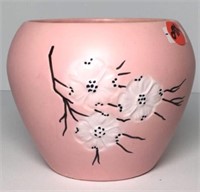 McCoy Pink Pottery Planter with Dogwood Design