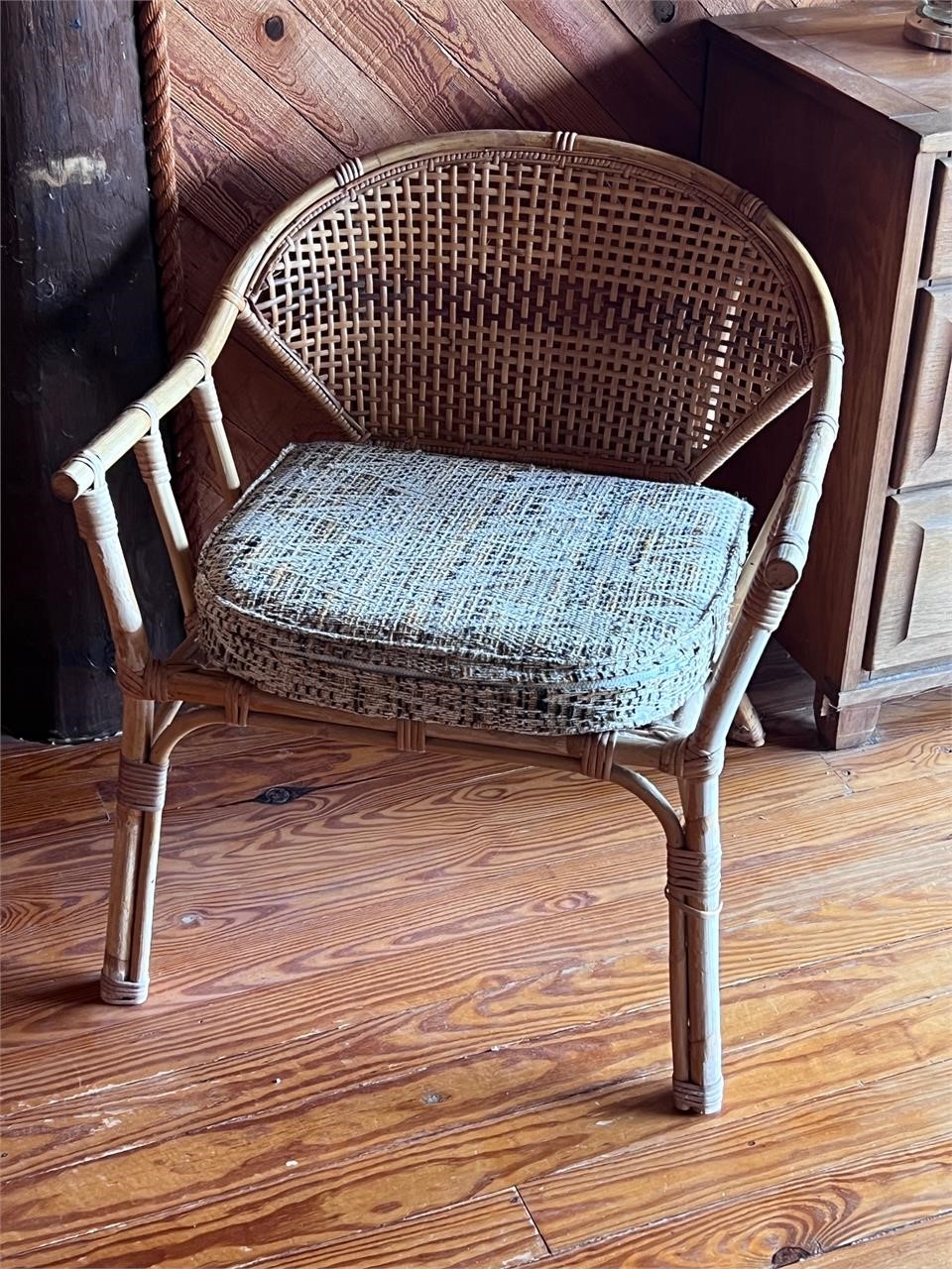 Mid century rattan chair