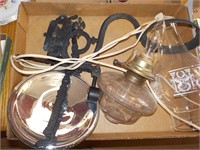 Oil lamp/bracket, reflector, elec.  DR